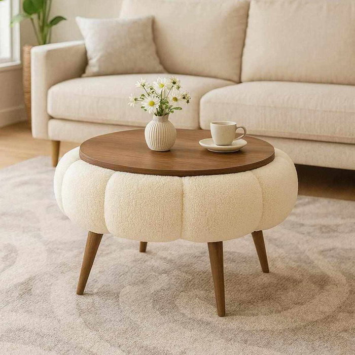 Atelier Del Sofa Papatya 60 - Cream, Walnut